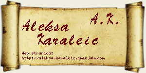 Aleksa Karaleić vizit kartica